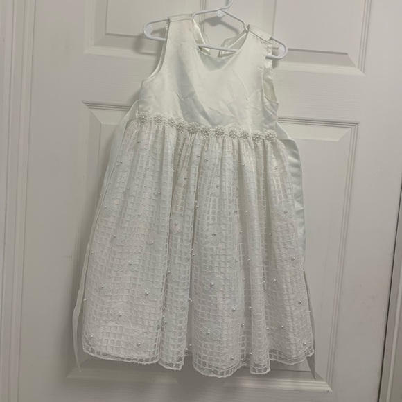 open lace back dress American Princess Ivory & Baby Pink Floral Lace Younger Girls Dress –  Stockpoint Apparel Outlet main image 1